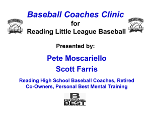 Baseball Coaches Clinic for Reading Little League