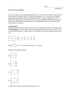 The Cross Product and its uses