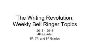 The Writing Revolution: Weekly Bell Ringer Topics