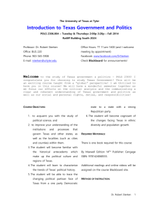 POLS 2306.004 Introduction to Texas Politics