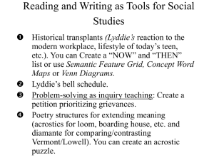 PowerPoint Presentation - Reading and Writing as Tools for Social