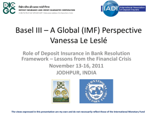 Vanessa Le Lesle - Deposit Insurance and Credit Guarantee