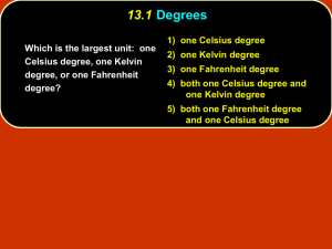one Celsius degree, one Kelvin degree, or one Fahrenheit degree?
