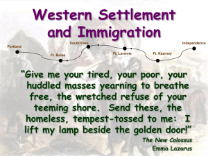 Western Settlement and Immigration