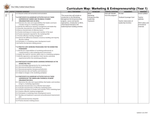 Curriculum Map for Marketing Year 1