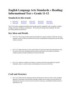 Reading: Informational Text » Grade 11-12