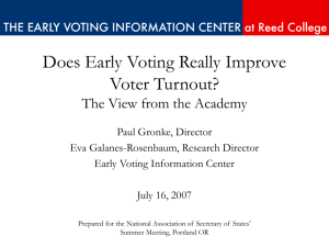 Reed College – Does Early Voting Improve Turnout?