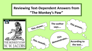 Reviewing and Editing TD answers from “The Monkey's Paw”