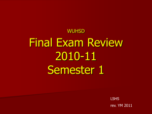 WUHSD Final Exam Review