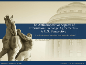 The Anticompetitive Aspects of Information Exchange Agreements