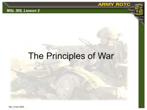 Apply the Principles of War During Mission Planning
