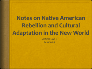Notes on Native American Rebellion and Cultural Adaptation in the