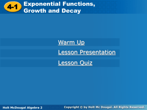 4.1 Exponential Growth and Deca