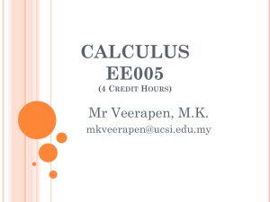 Introduction - EE005-Calculus-UCSI