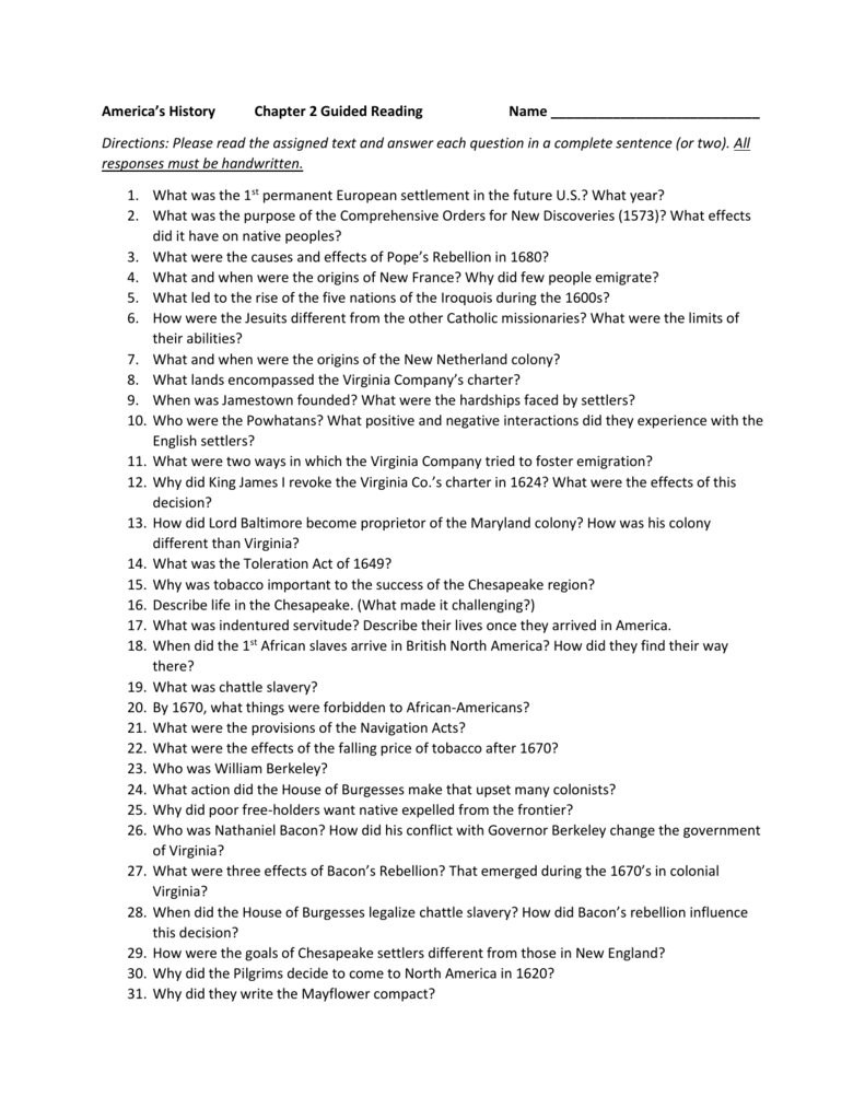 Chapter 2 Guided Reading Chapter 2 Guided Reading