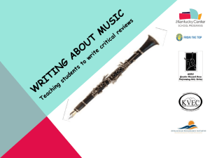 Writing about music Teaching students to write critical