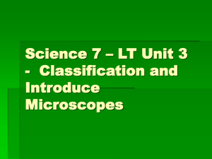 Classification and Microscopes