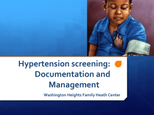 Hypertension screening: Documentation and Management