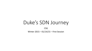 Duke's SDN Journey