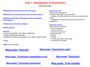 Unit 1 Introduction to Economics