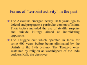 Forms of “terrorist activity” in the past