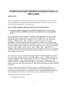 President MJ Saunders' Self-Report to Board of Trustees on 2010