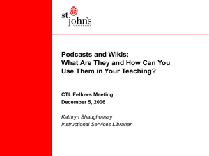 Podcasting in the Classroom - St. John's University Unofficial faculty
