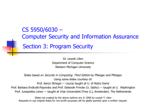 Program Security - Computer Science