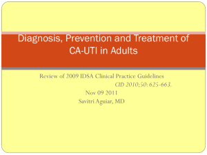 Diagnosis, Prevention and Treatment of CA-UTI in Adults