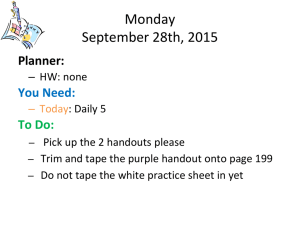 Monday September 28th, 2015