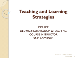 Selecting Teaching and Learning Strategies
