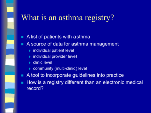 What is an asthma registry?