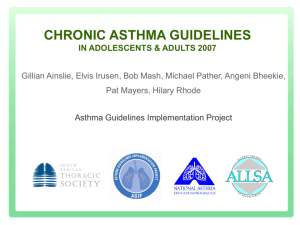 new chronic asthma guidelines - South African Thoracic Society