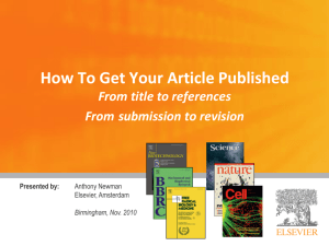 How to get published in the sciences (Powerpoint - 10.9MB)