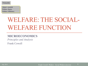 Welfare: The Social-Welfare Function