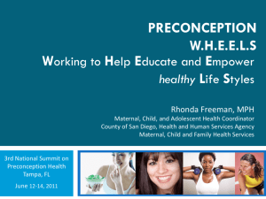 Preconception WHEELS - UNC Center for Maternal & Infant Health