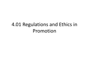 4.01 Regulations and Ethics of Promotion - kristinaaustin