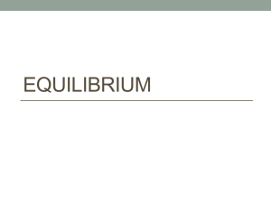 1 Equilibrium Introduction