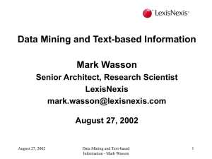 Knowledge Discovery and Data Mining in Text