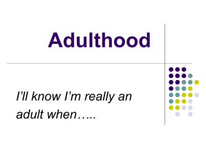 Developmental Tasks of Adulthood