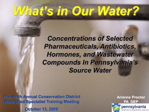 Emerging Contaminants Assessing Pennsylvania's Watersheds and