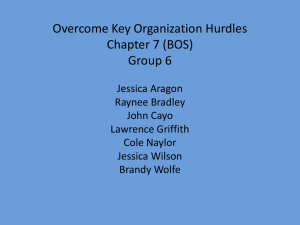 Overcome Key Organization Hurdles Chapter 7 (BOS) Group 6