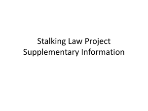 Stalking Law – Supplementary Material