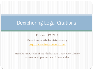 Deciphering Legal Citations Powerpoint for AkLA