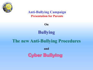 Anti-Bullying Campaign - Presentation for Parents