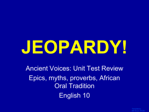 Jeopardy- Review Game
