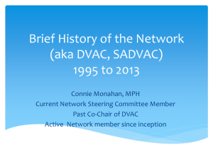 Brief History of the Network (aka DVAC, SADVAC) 1995 to now