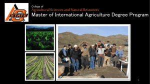 Master of International Agriculture Degree Program