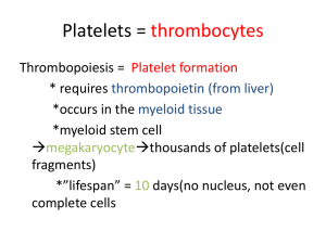Platelets = thrombocytes