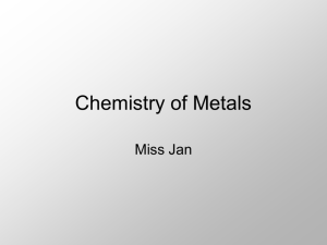 Chemistry of Metals - Miss Jan's Science Wikispace